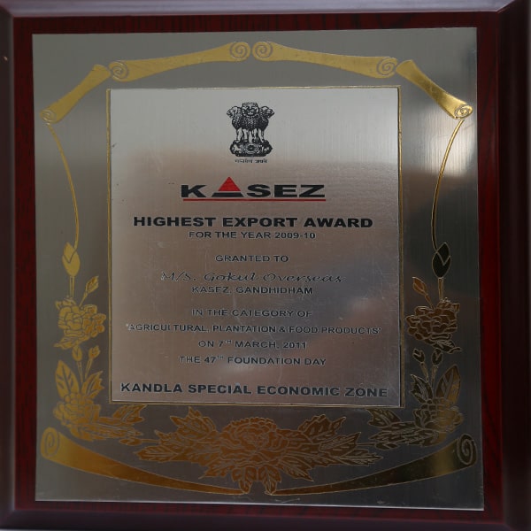 “Highest Export Award” for the year 2009-10